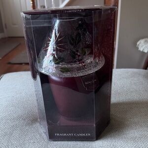 Elegant Red Candle with Festive Shade